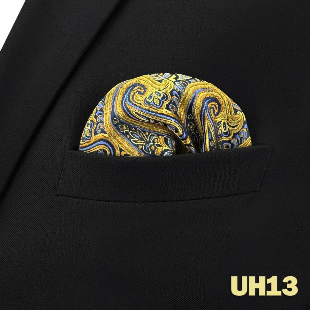 shlax&wing Men's Paisley Pocket Square — Elegant Microfiber Handkerchief for Suits