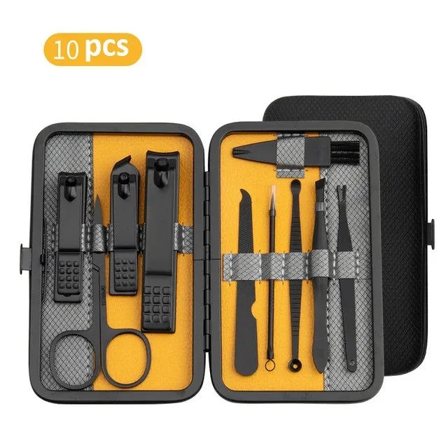 OLOEY Professional Manicure Set — Stainless Steel Nail Care Kit with Case