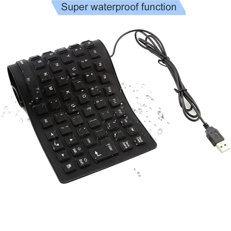 FTBTOC Portable Silicone Keyboard — Waterproof Rollup Design for Travel