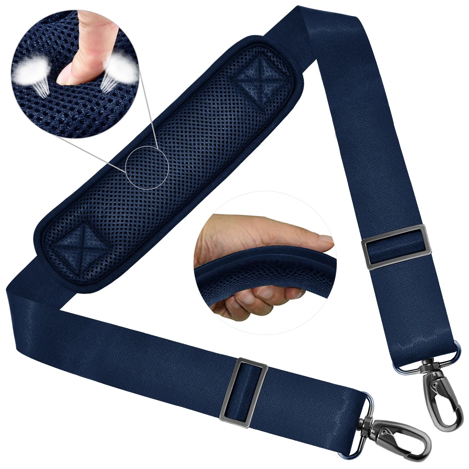 Universal Adjustable Shoulder Strap — Padded Crossbody Replacement Strap
