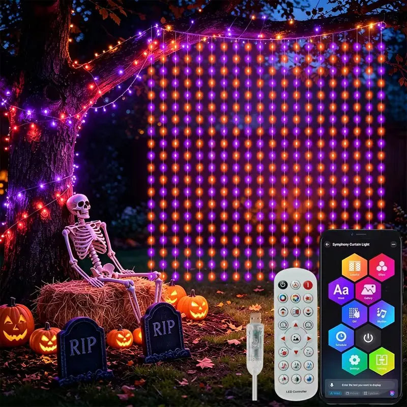 ELEGORRY LED Curtain Fairy String Lights — Smart Music Sync Ambient Decor
