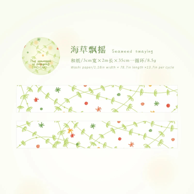 Fish Bubble Series Washi Tape — Decorative Retro Masking Tape for Scrapbooking