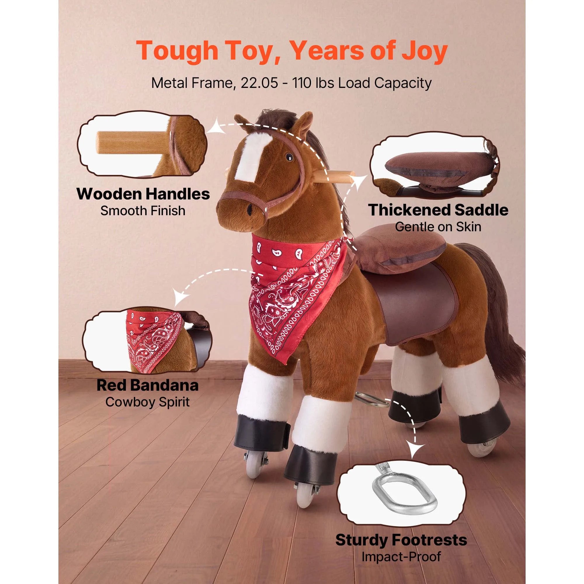 SucceBuy Kids Ride On Horse — Interactive Pony Toy with Sound Effects