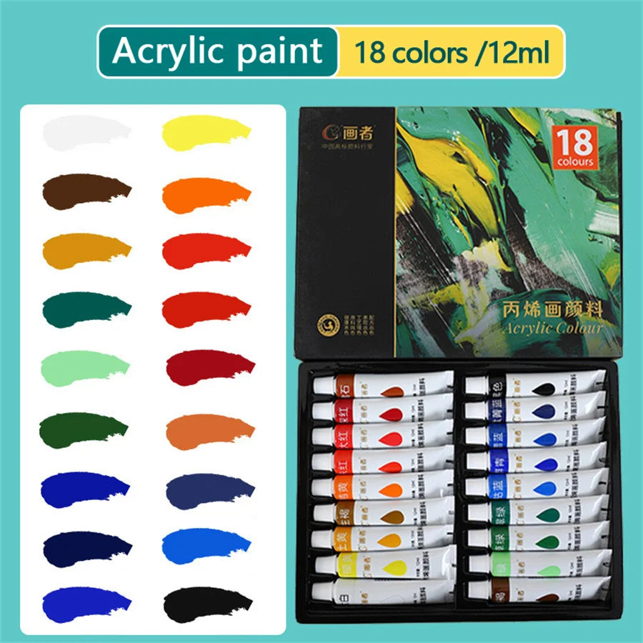 Vibrant Acrylic Paint Set — High Intensity Colors for Canvas and Glass