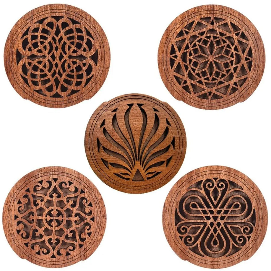 Wooden Acoustic Guitar Soundhole Cover — Anti-Feedback Carved Shield