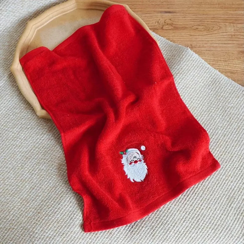 Christmas Santa Claus Hand Towels — Soft Absorbent Cotton Set