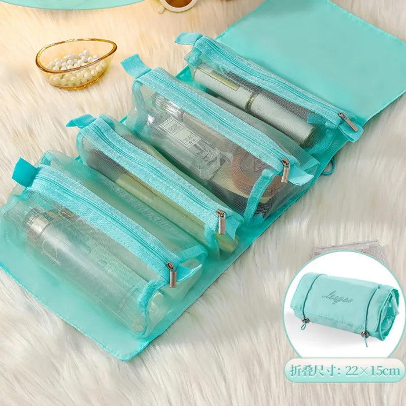 4-in-1 Detachable Cosmetic Bag — Large Capacity Travel Makeup Organizer