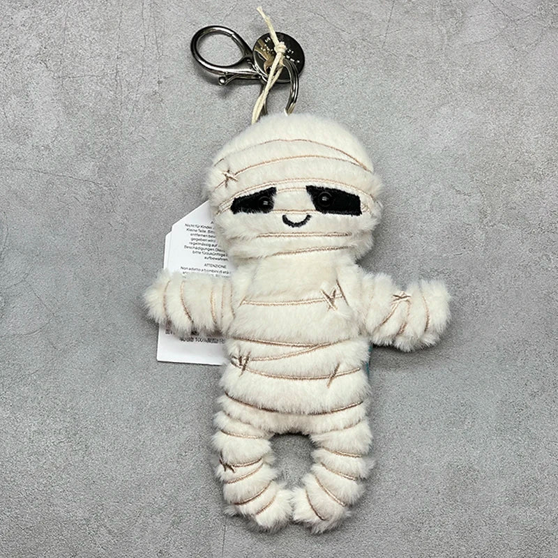 Assorted Plush Keychain Charm — Cute Animal & Food Backpack Accessory