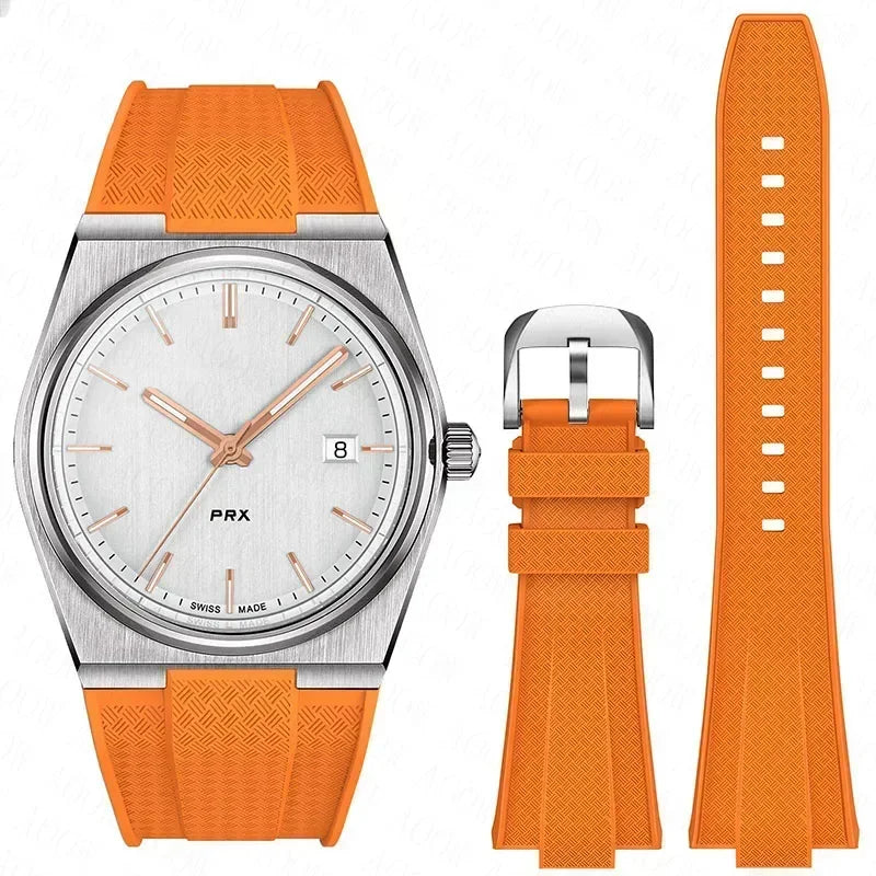 Silicone Quick Release Watch Band — Convex Rubber Bracelet for 40mm Men's Watches