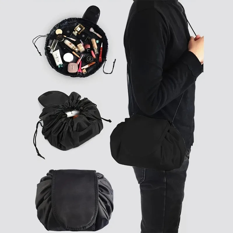 Drawstring Makeup Bag — Large Capacity Waterproof Travel Organizer