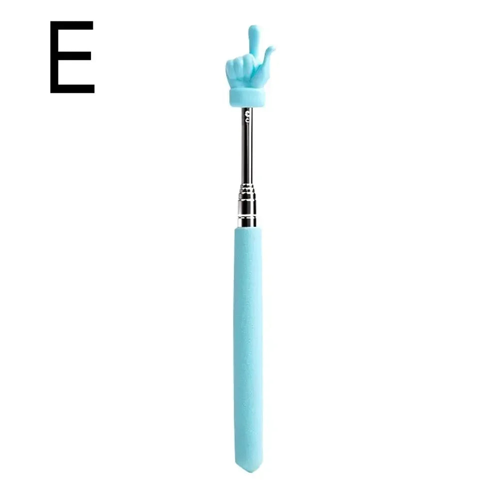 Retractable Finger Design Teacher Pointer — Telescopic Stainless Steel Teaching Stick
