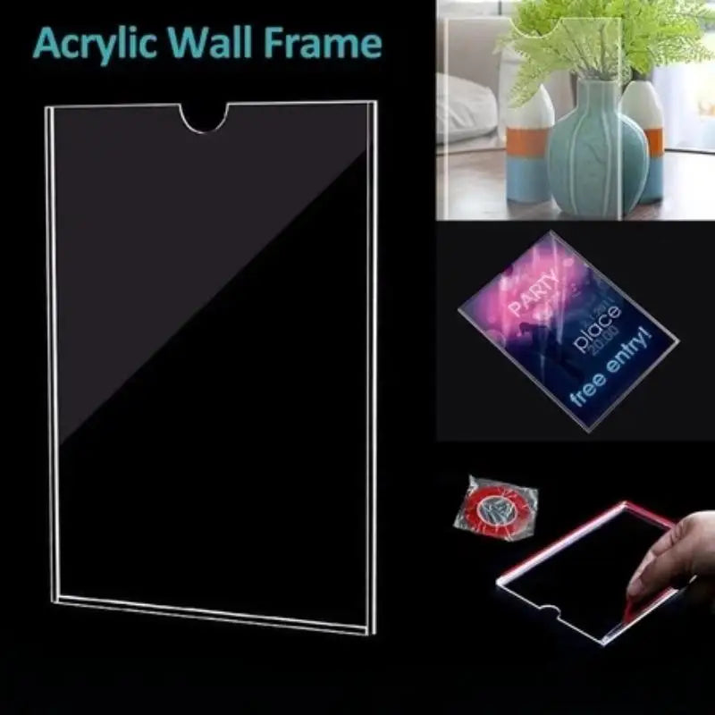 Clear Acrylic Wall Mount Sign Holder — High Clarity Frame for Documents