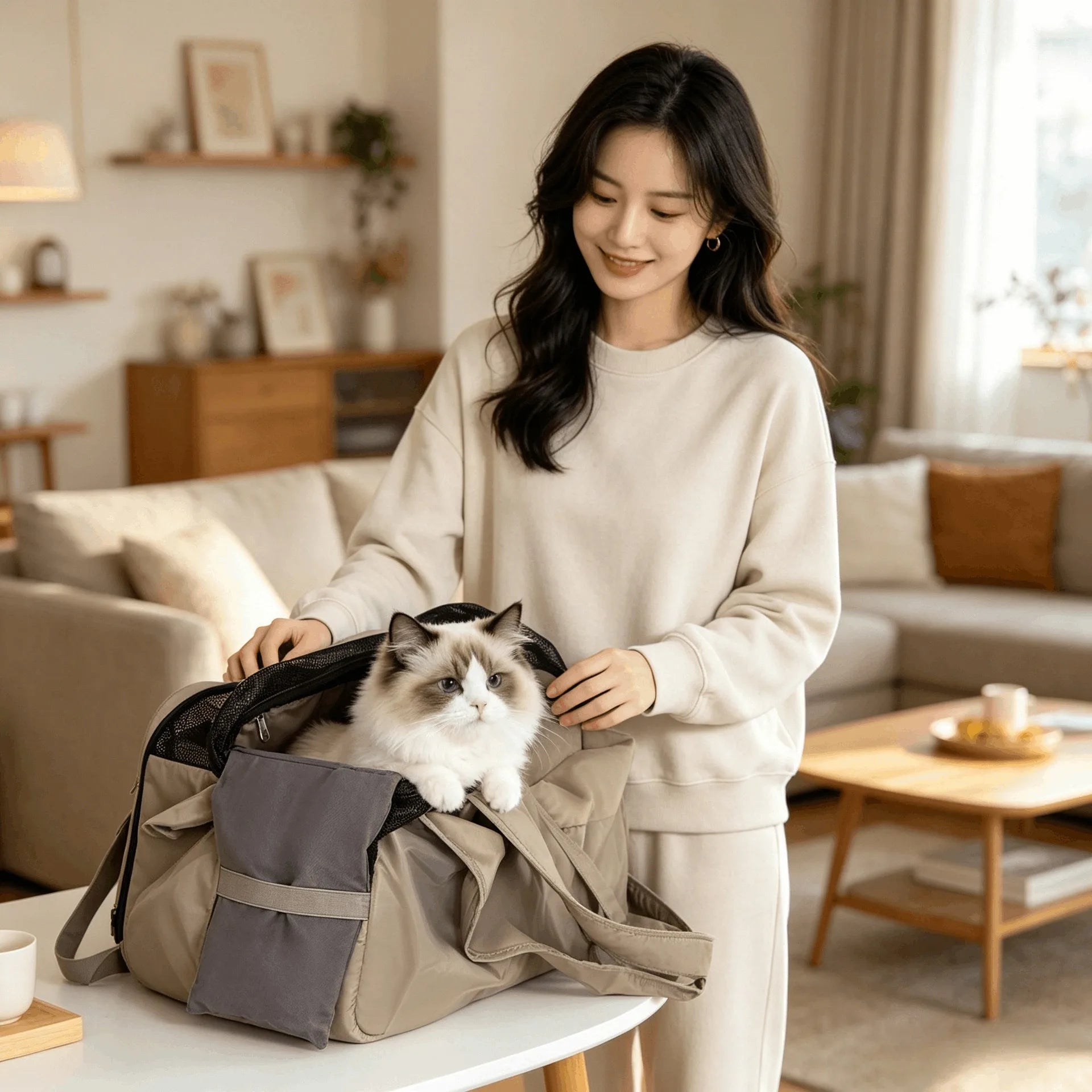 Breathable Pet Carrier Bag — Crossbody Shoulder Sling for Small Dogs & Cats