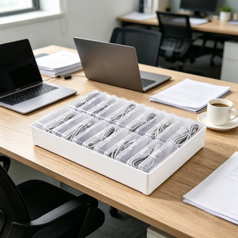 Desktop Cable Management Boxes — Charging & Accessory Organizer for Home Office