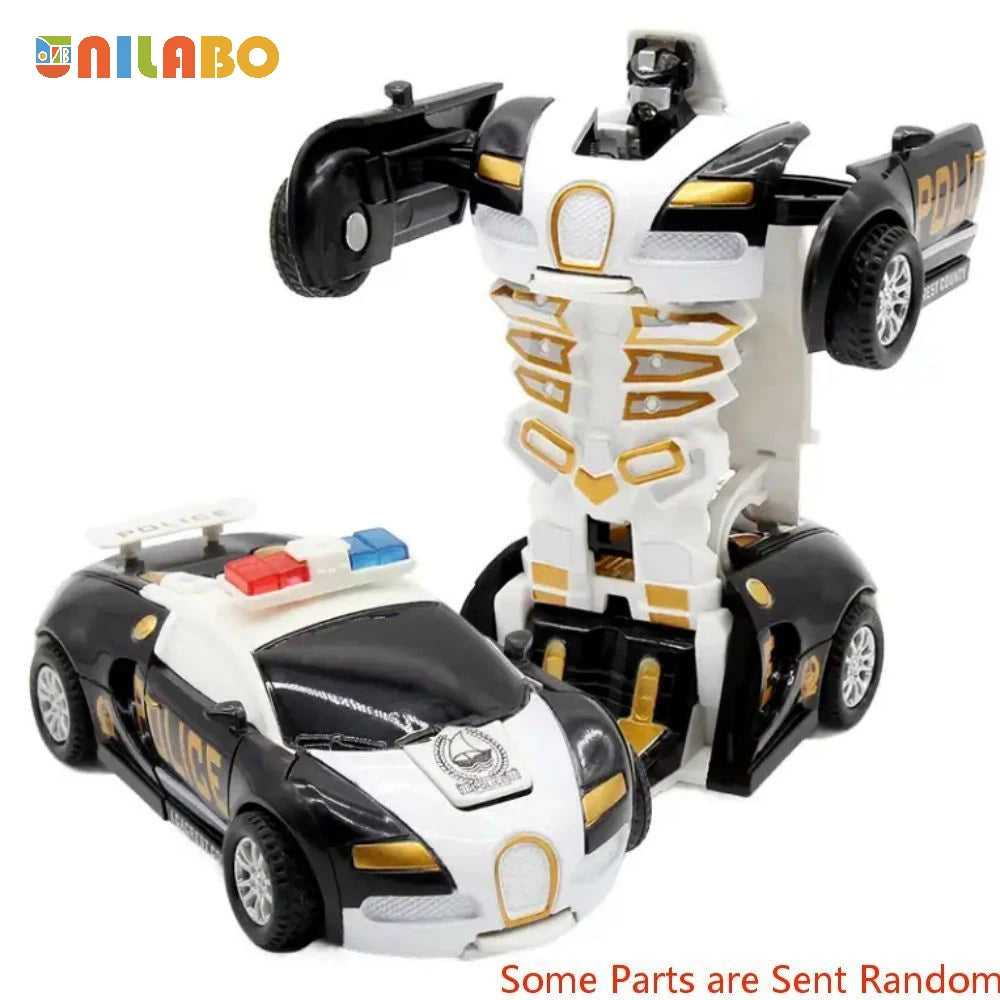 Transformable Robot Sports Car Toy — Diecast Model Vehicle for Kids