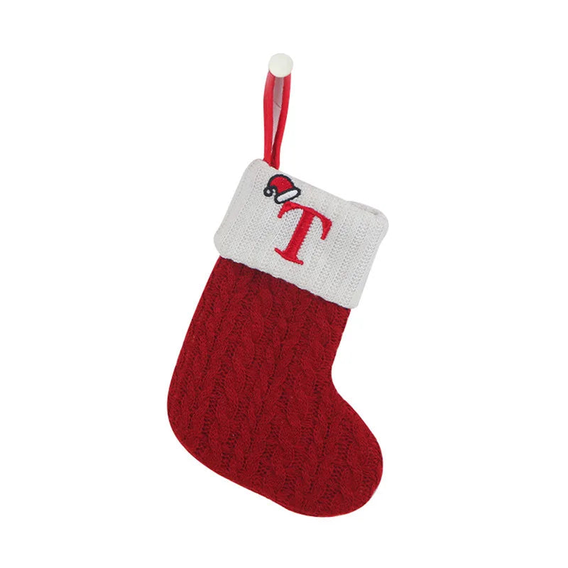 Knitted Snowflake Christmas Stocking — Decorative Holiday Tree Ornament