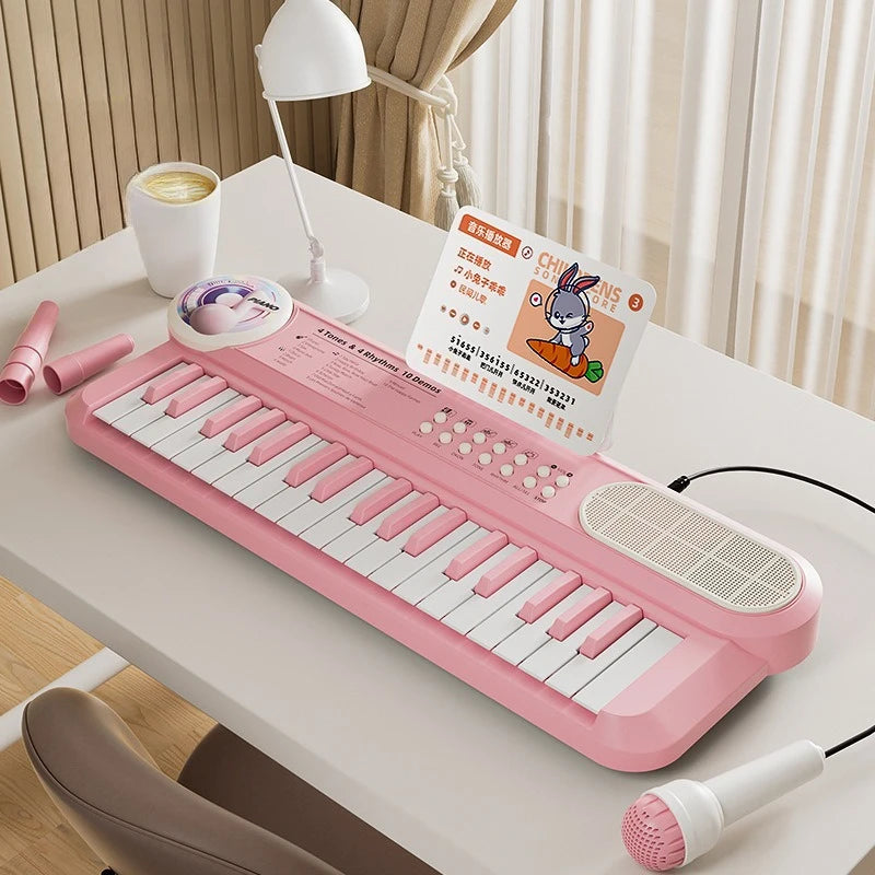 37-Key Electronic Kids Keyboard — Musical Learning Toy with Microphone