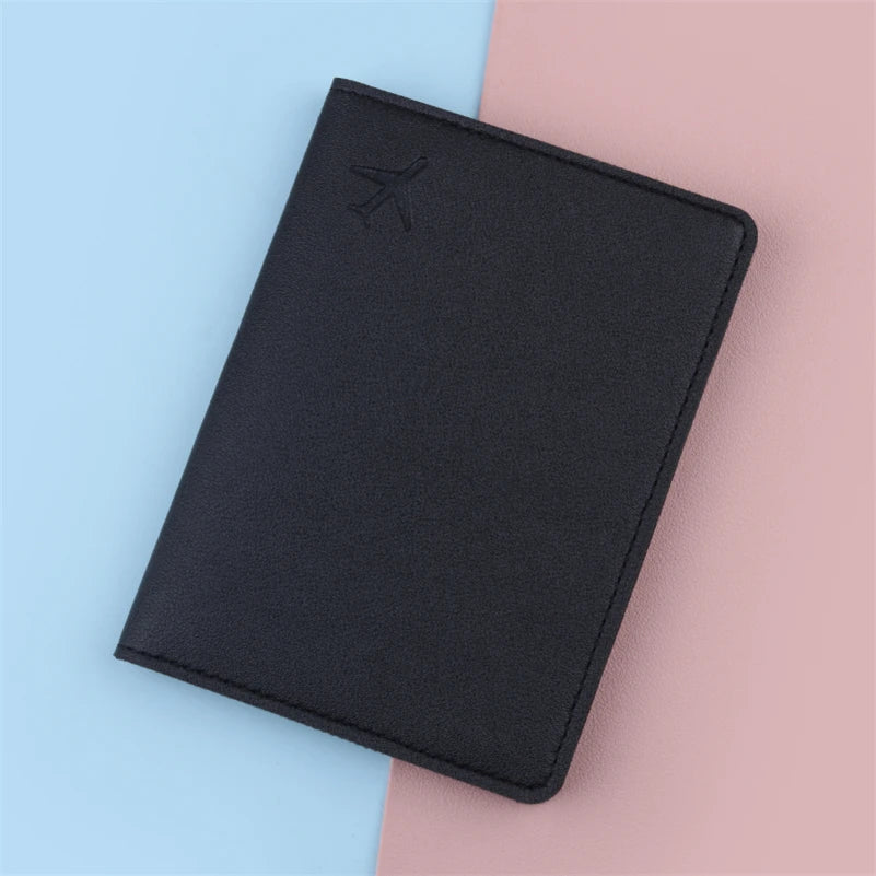 PU Leather Passport Cover — Slim Travel Wallet with Card Holders