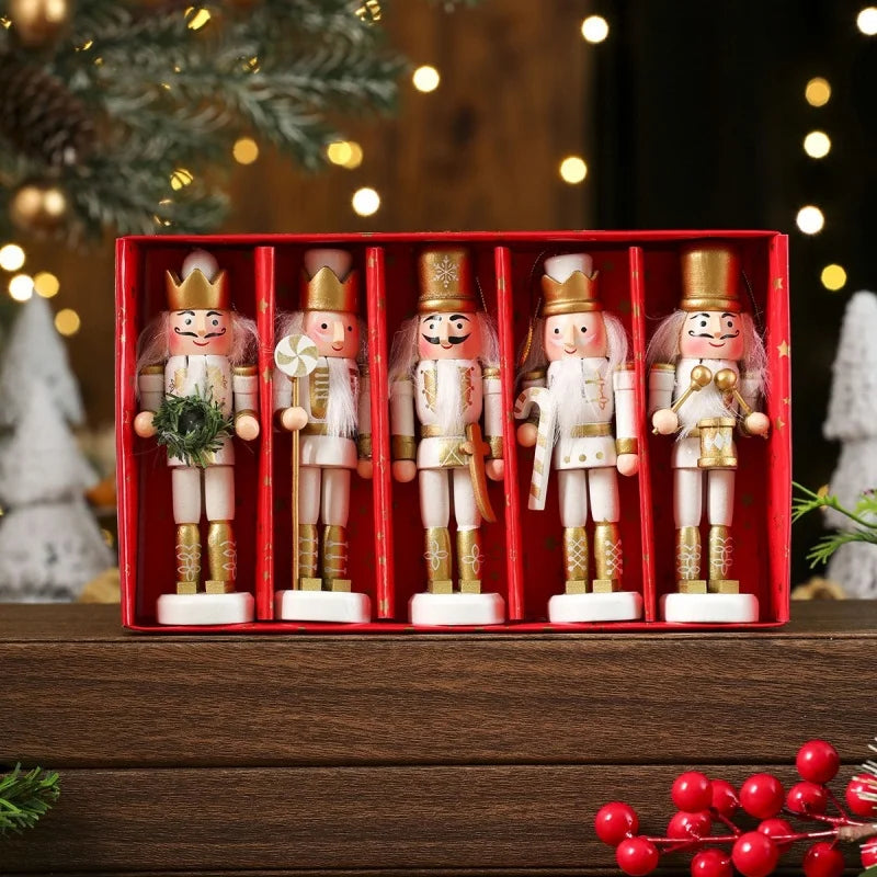 Nutcracker Soldier Ornaments — Decorative Wooden Pendants for Holiday Decor