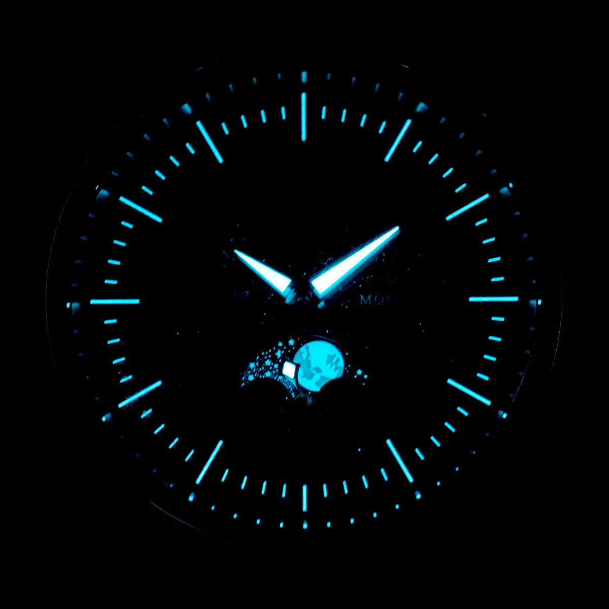 SUGESS Men's Moonphase Watch — Automatic Mechanical Blue Sandstone Dial