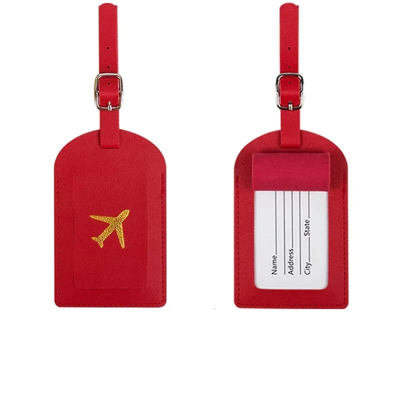 eTya PU Leather Luggage Tag & Passport Cover Set — Travel Identification Accessories