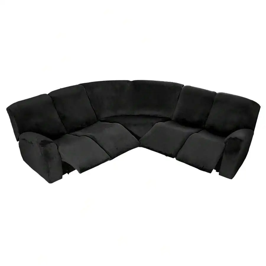Velvet L-Shape Sofa Cover — Stretch Sectional Slipcover for Corner Couches