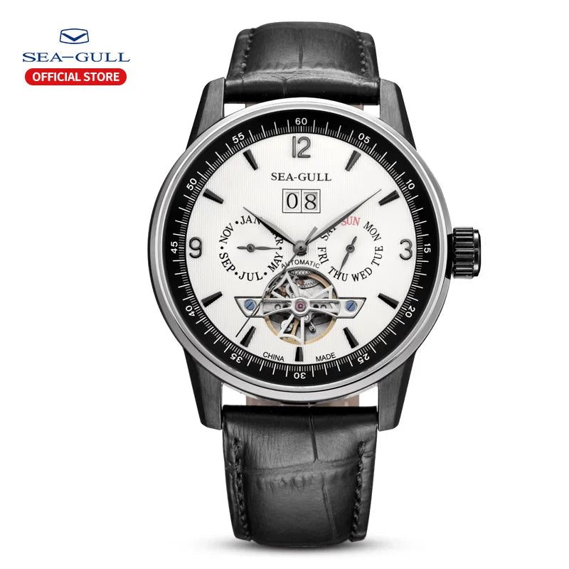 Sea-Gull Men's Automatic Mechanical Watch — Business Casual Hollow Flywheel