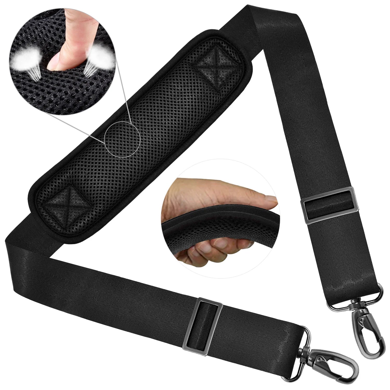 Universal Adjustable Shoulder Strap — Padded Crossbody Replacement Strap