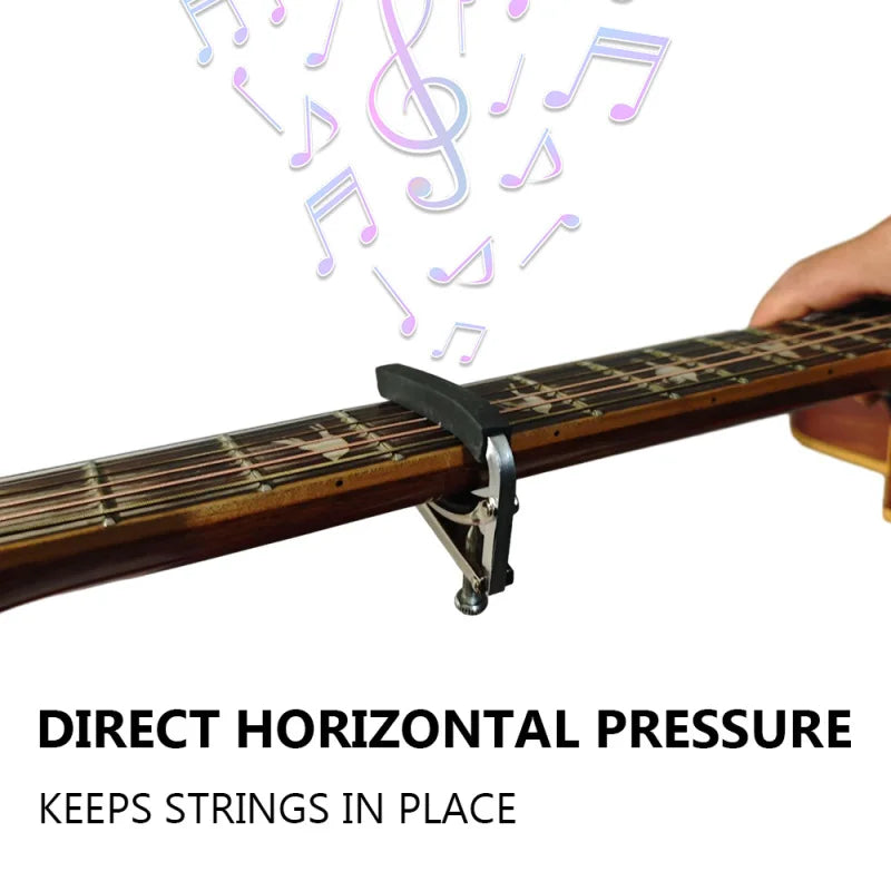 Professional Metal Guitar Capo — Stable Bottom Support with Rubber Padding