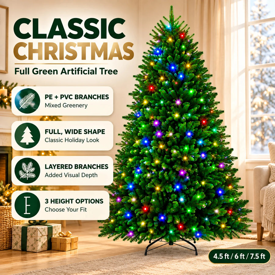 ANIXOL Artificial Christmas Tree — Full Layered Profile for Holiday Decor