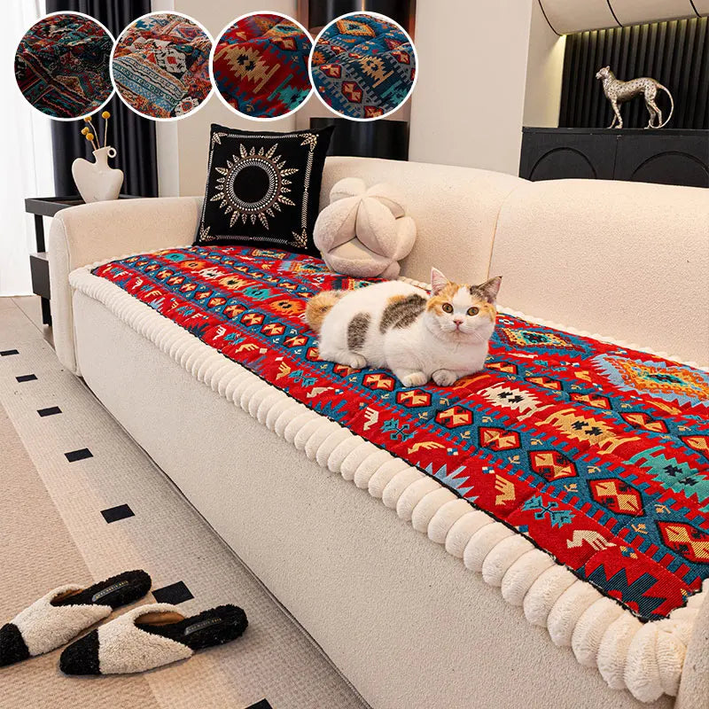 Bohemian Style Thick Sofa Cushion — Anti-Slip Ethnic Seat Pad