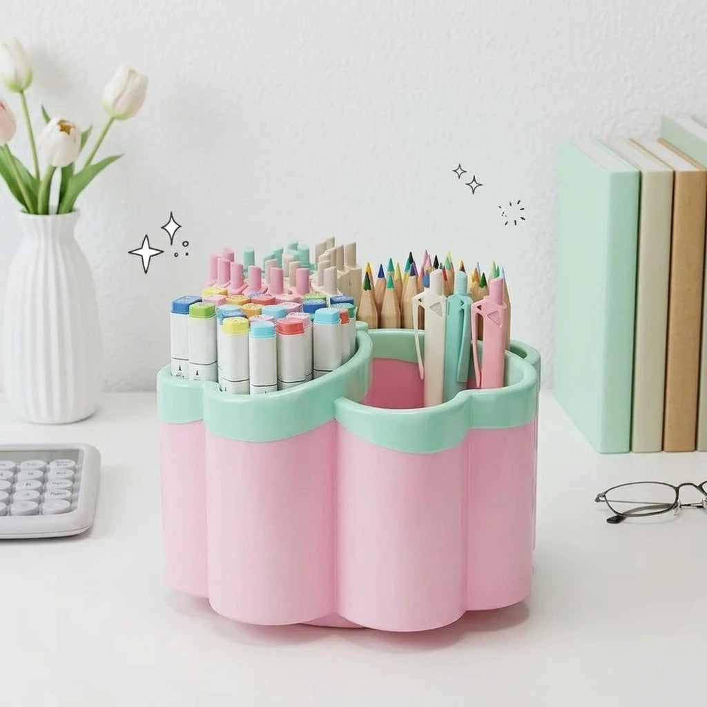 Desktop Storage Organizer — 4 Large Compartments for Office Supplies
