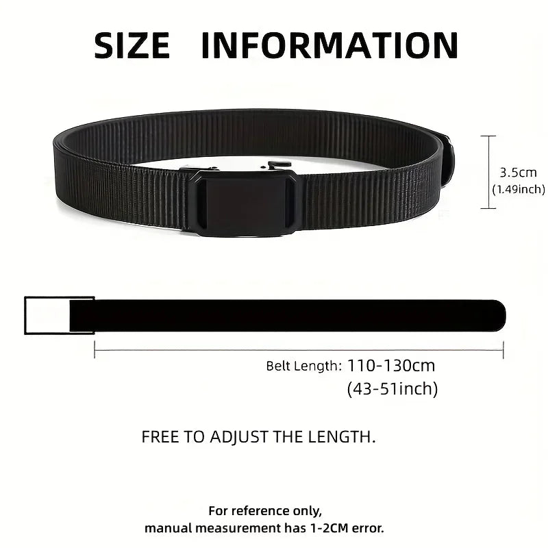 Men's Canvas Tactical Belt — Automatic Buckle for Workwear & Outdoor Use