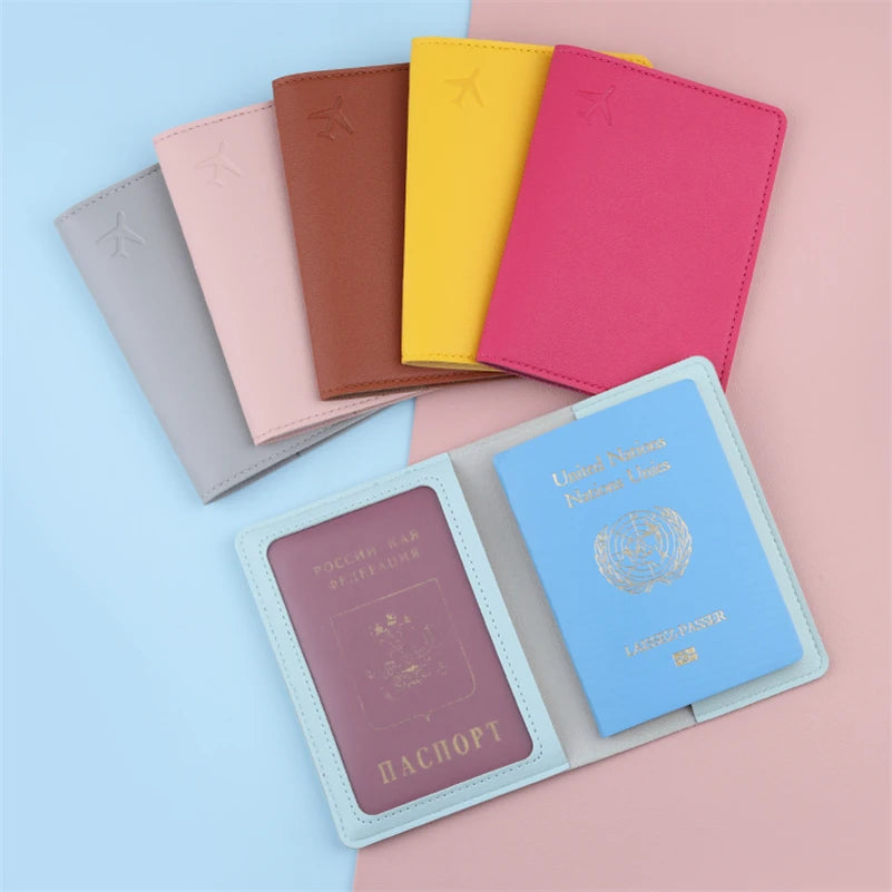 PU Leather Passport Cover — Slim Travel Wallet with Card Holders