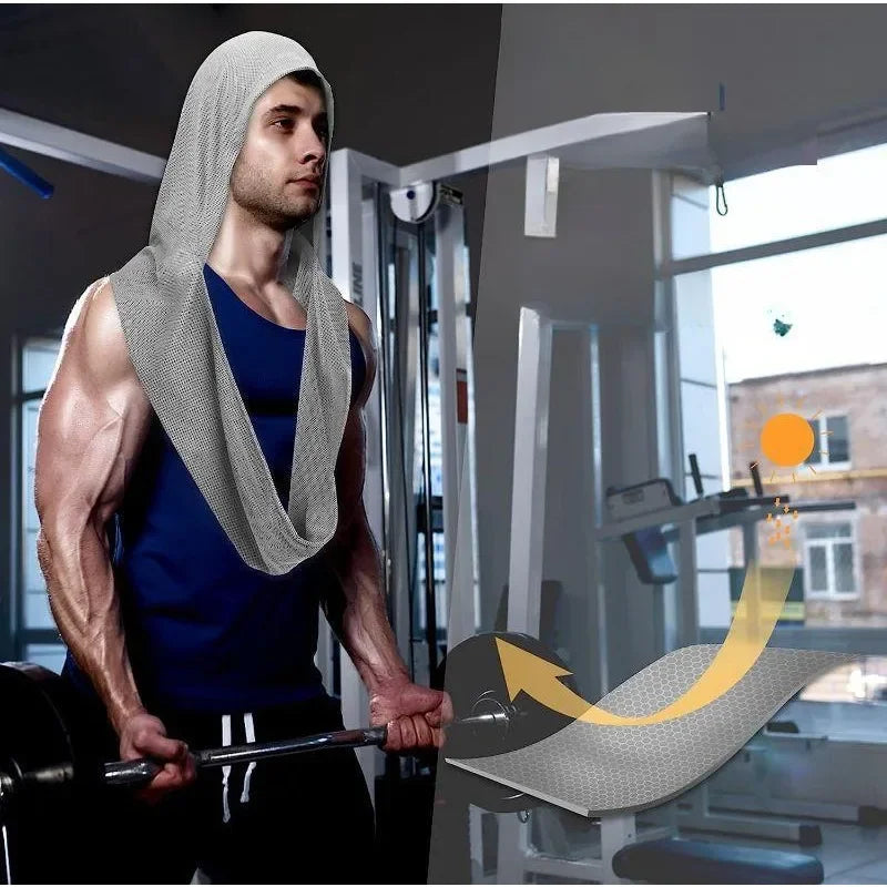 Cooling Hoodie Towel — Lightweight Microfiber Neck Wrap for Sports