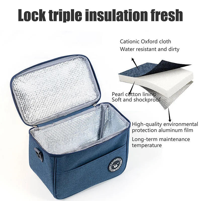 Insulated Lunch Bag — Thermal Food Storage for Office and Picnic