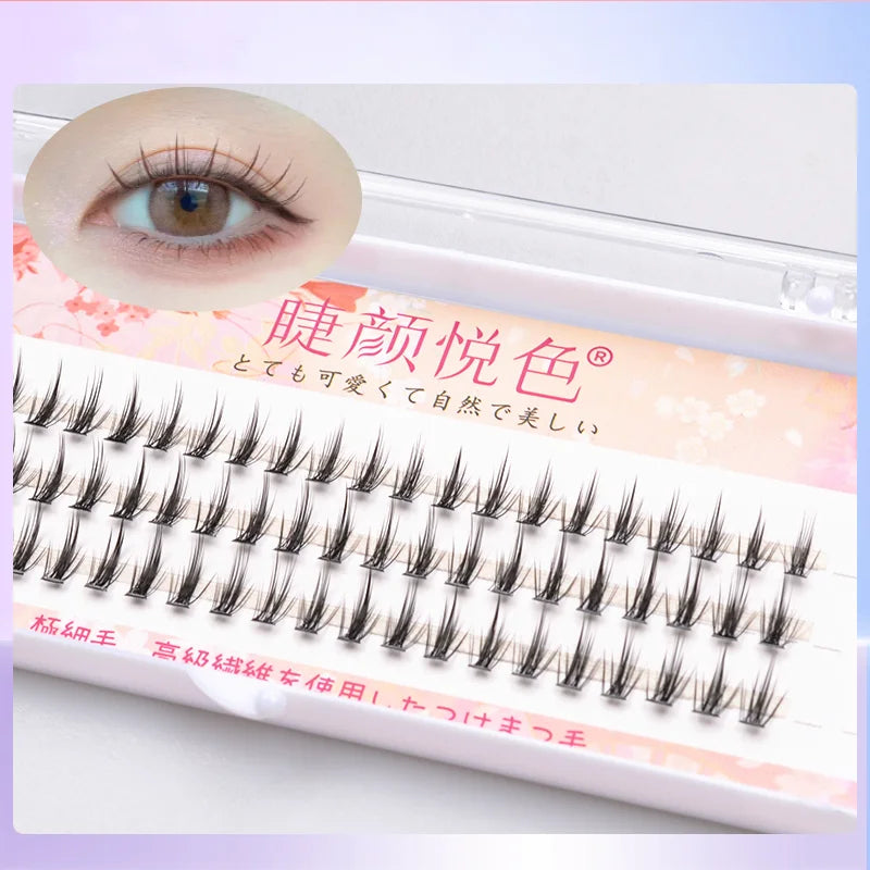 Wispy Volume Cluster Eyelashes — Natural Fluffy Individual Extensions