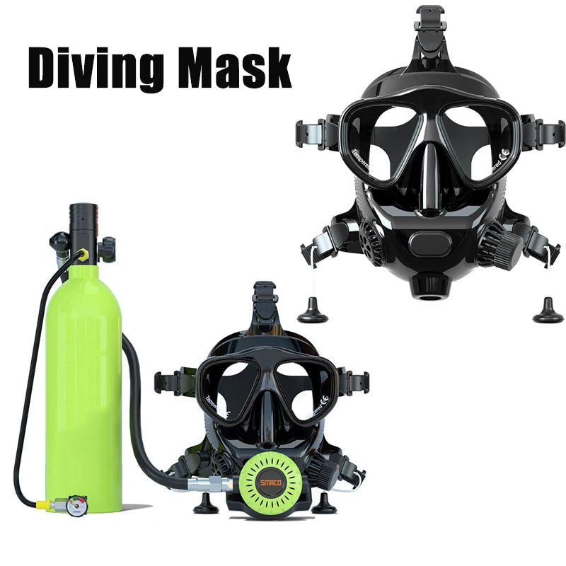 Full Face Snorkeling Mask — Panoramic View with Camera Mount