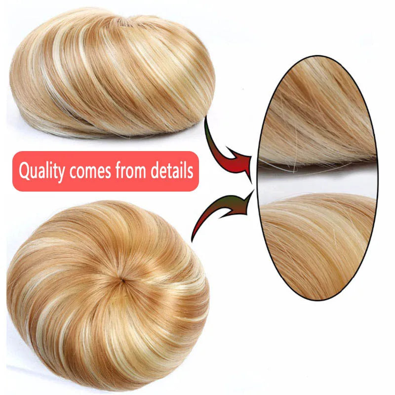AOOSOO HAIR Synthetic Drawstring Hair Bun — Silk Straight Chignon for Daily Wear