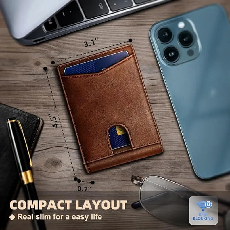 Multi-Function Business Card Holder — Slim Money Clip & Wallet