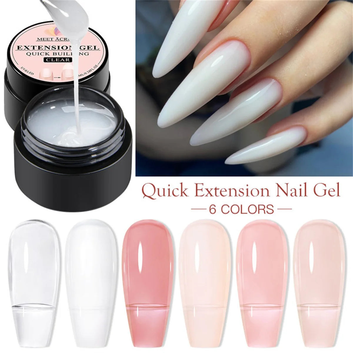 MEET ACROSS Quick Extension Gel — Professional Nail Repair & Extension Polish