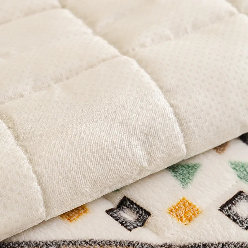 Geometric Snowflake Velour Sofa Cover — Anti-Slip Plush Seat Protector