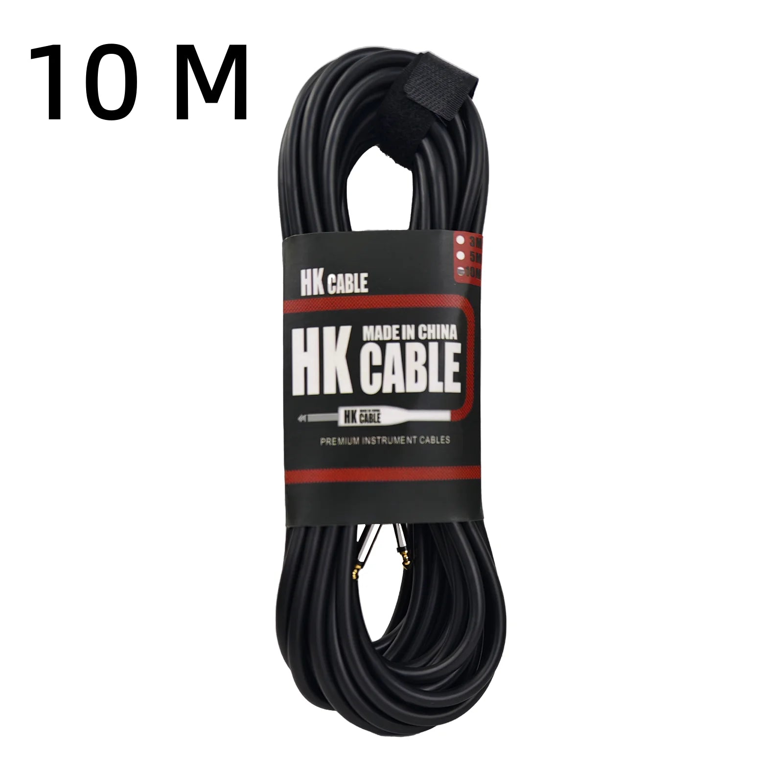 Miwayer Black Leather Guitar Cable — Shielded Audio Cord for Bass and Instruments
