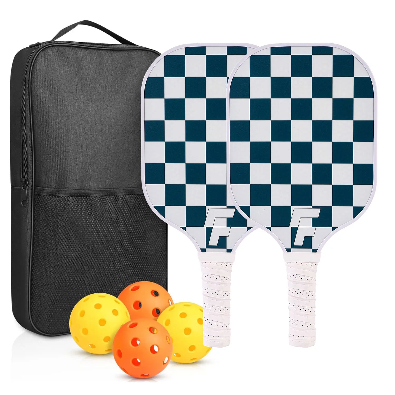 GojoyLiu Pickleball Paddle Set — Durable Fiberglass Rackets with 4 Balls