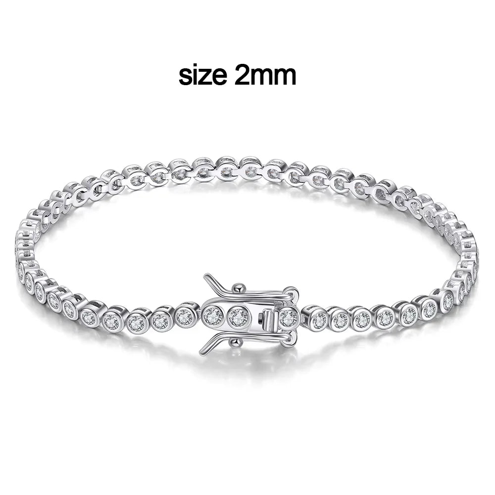 knobspin Moissanite Tennis Bracelet — 925 Sterling Silver Fine Jewelry