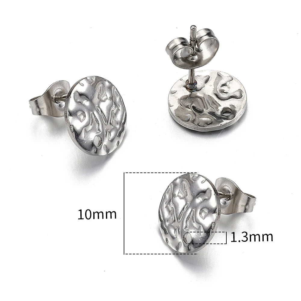 MINGXUAN Stainless Steel Earring Studs — DIY Jewelry Making Base Pins