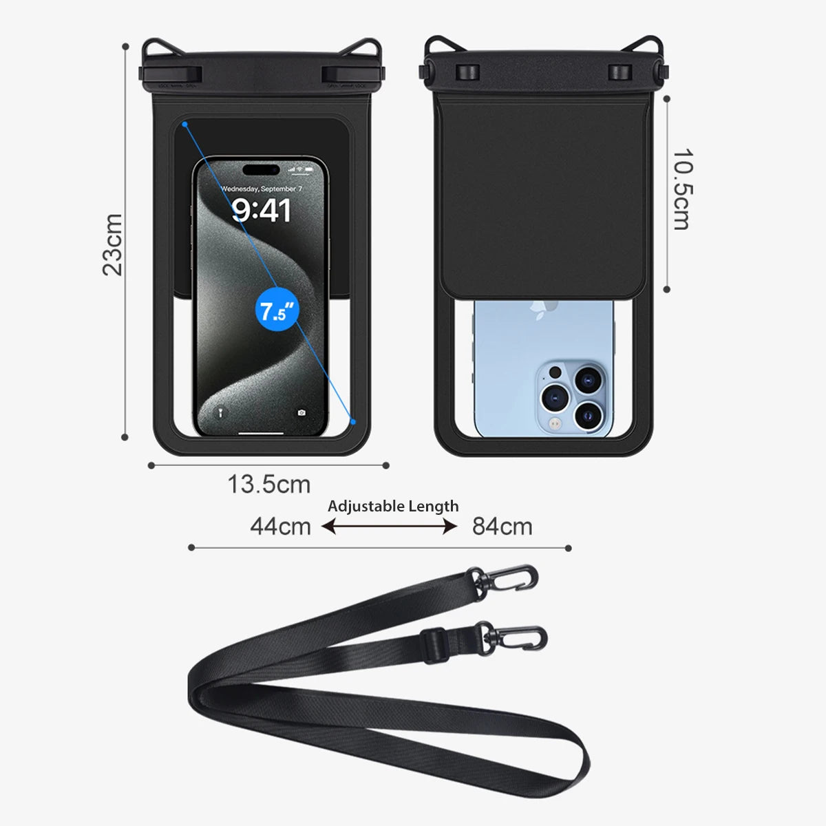 ANKNDO Double Bag Waterproof Phone Pouch — IPX8 Dry Bag with Lanyard