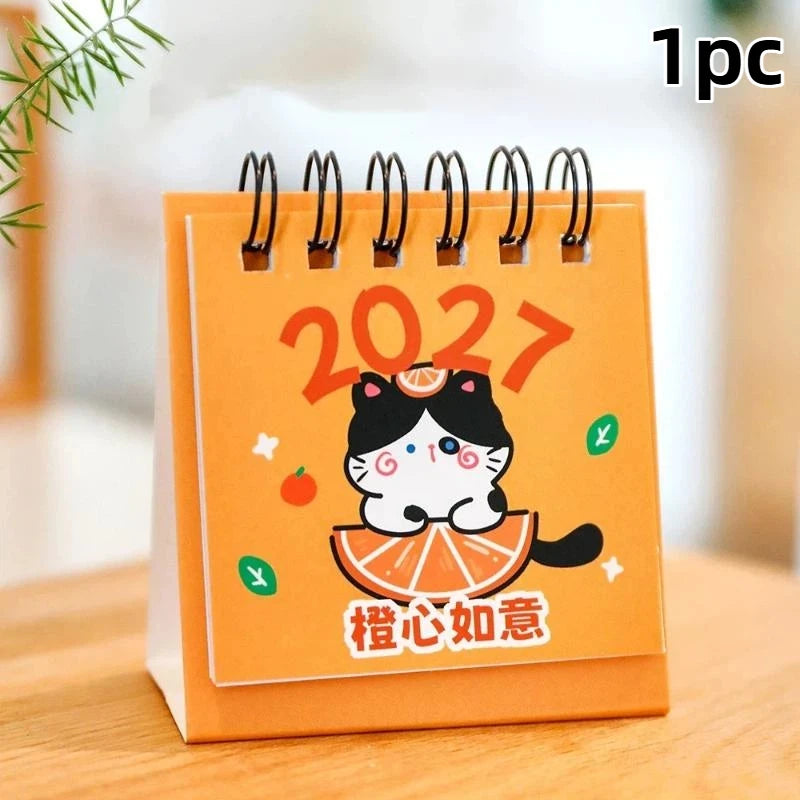 2027 Mini Desk Calendar — Portable Daily Planner for Home and Office
