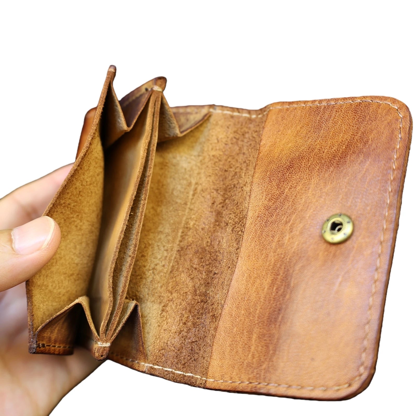 Sibewora Genuine Cowhide Leather Wallet — Vintage Compact Card Holder