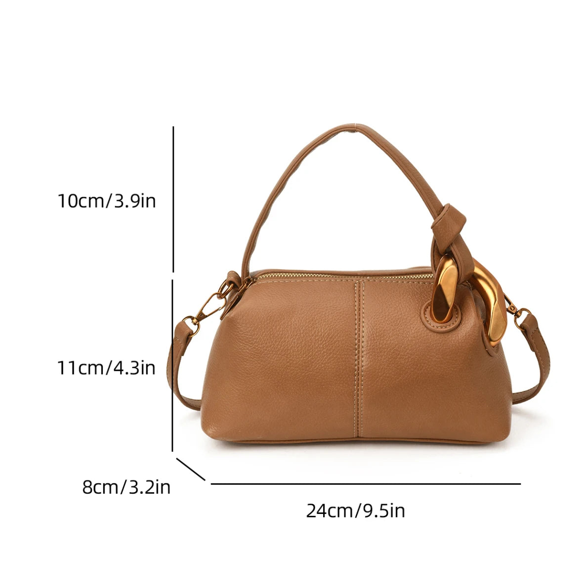 Textured PU Leather Clutch Bag — Versatile Shoulder & Crossbody Handbag